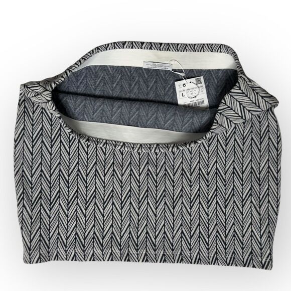 Zara Trafulac Women's Blue & White Herringbone Stretch Bodycon Mini Skirt Size L - Picture 3 of 9